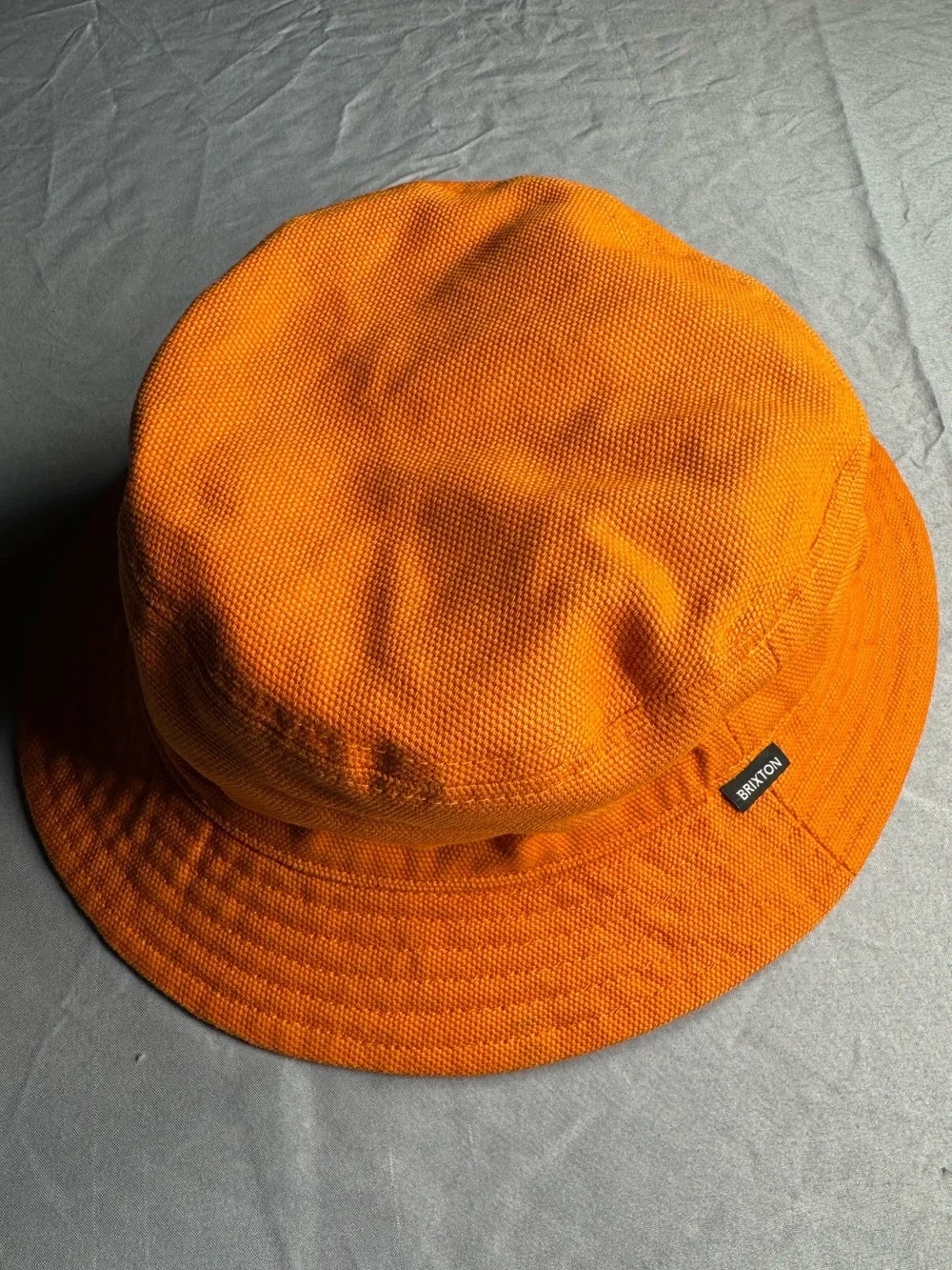 Brixton Reversible Orange Bucket Hat Quilted nylon and Cotton Canva Blokecore un